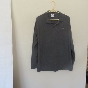 Men's Lacoste Charcoal Two Button Polo Shirt Sz 7